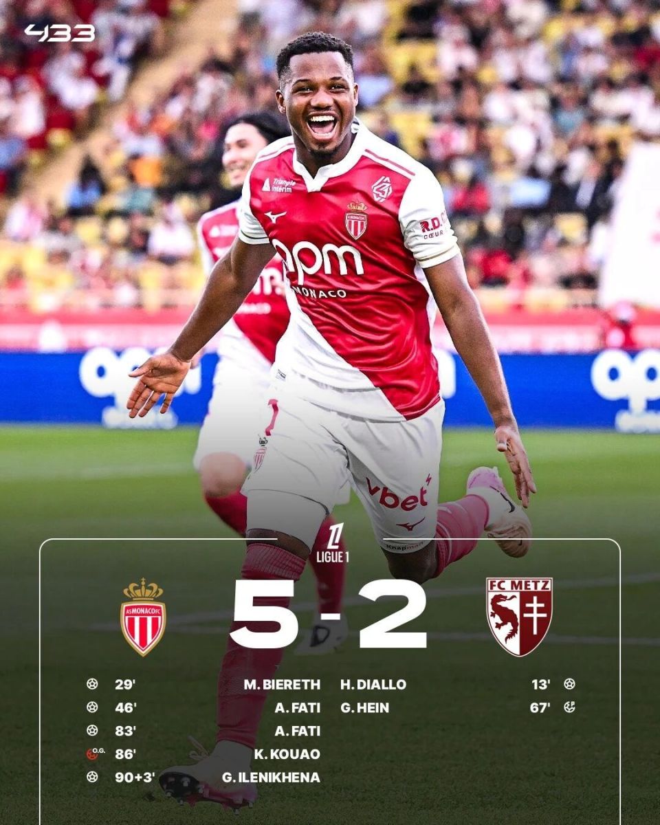 场上演梅开, 法蒂在摩纳 场上演梅开, 法蒂在摩纳